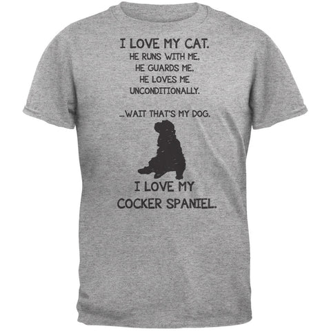I Love My Cocker Spaniel Boy Heather Grey Adult T-Shirt