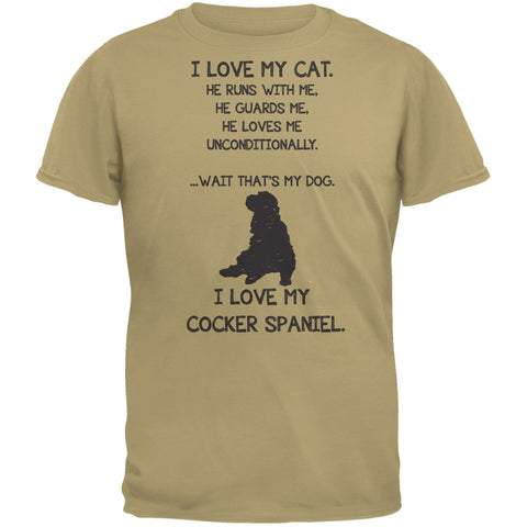 I Love My Cocker Spaniel Boy Tan Adult T-Shirt