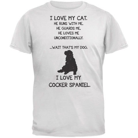 I Love My Cocker Spaniel Boy White Adult T-Shirt