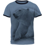 Polar Bear All Over Heather White Adult T-Shirt