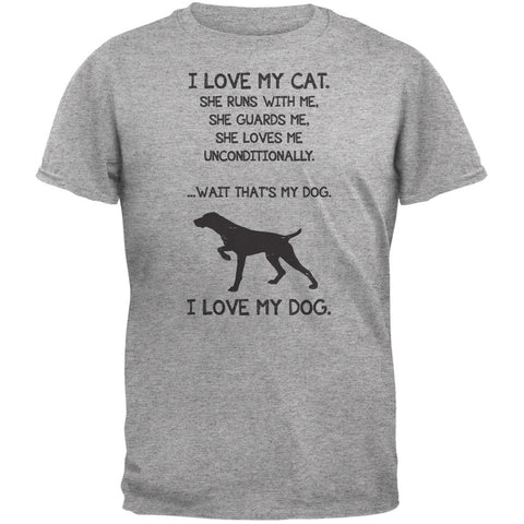 I Love My Dog Girl Heather Grey Adult T-Shirt