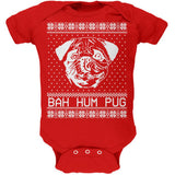 Christmas Bah Hum Pug Kelly Green Soft Baby One Piece