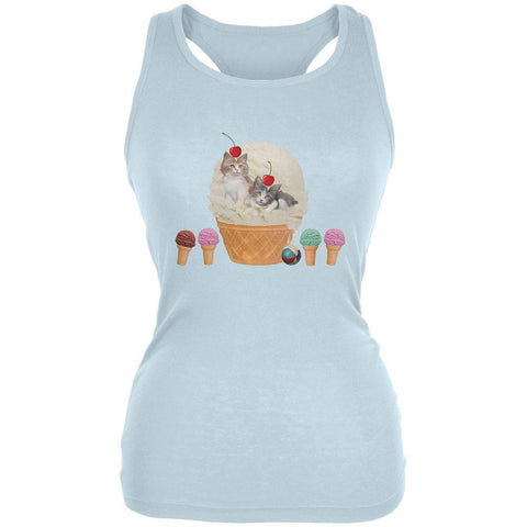 Ice Cream Cone Cat Red Juniors Soft Tank Top