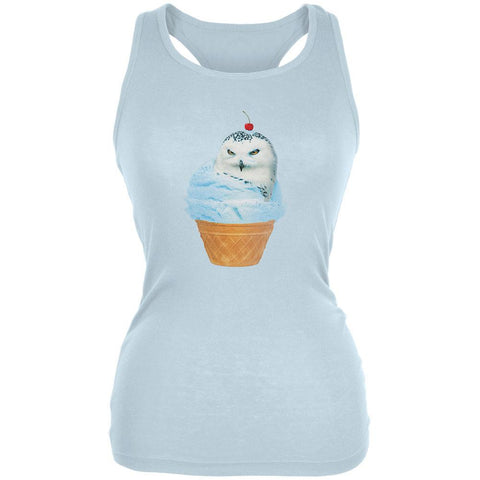 Ice Cream Cone Owl Red Juniors Soft Tank Top
