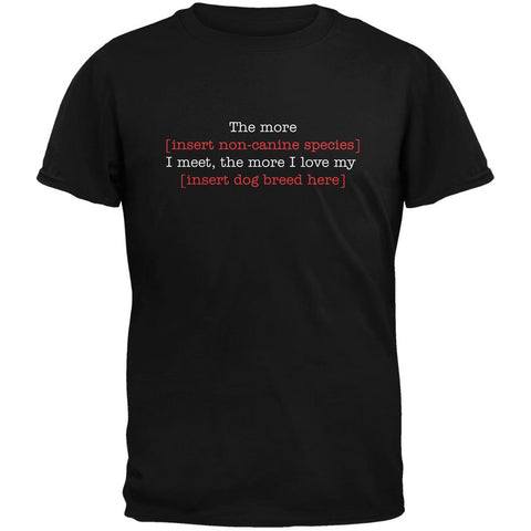 Insert Dog Breed Here Black Adult T-Shirt