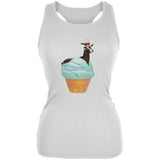 Ice Cream Cone Goat White Juniors Soft Tank Top