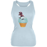 Ice Cream Cone T Rex Pale Blue Juniors Soft Tank Top