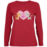 Valentines We're a Purrrfect Pair Black Womens Long Sleeve T-Shirt