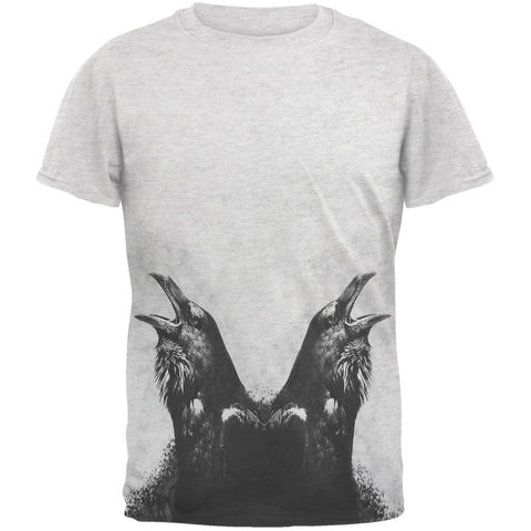 Quoth the Raven Nevermore All Over Heather White Adult T-Shirt