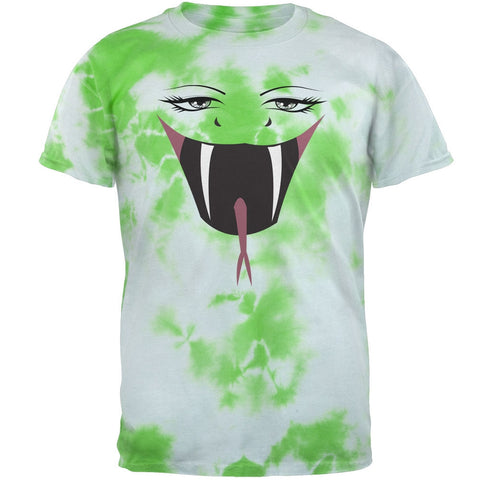 Anime Snake Face Hebi Lightning Green Tie Dye Adult T-Shirt