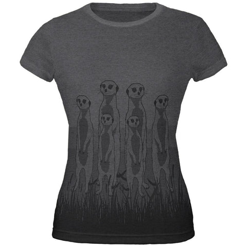 Meerkat on the Plains All Over Dark Heather Juniors Soft T-Shirt