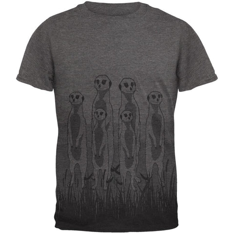 Meerkat on the Plains All Over Dark Heather Soft Adult T-Shirt