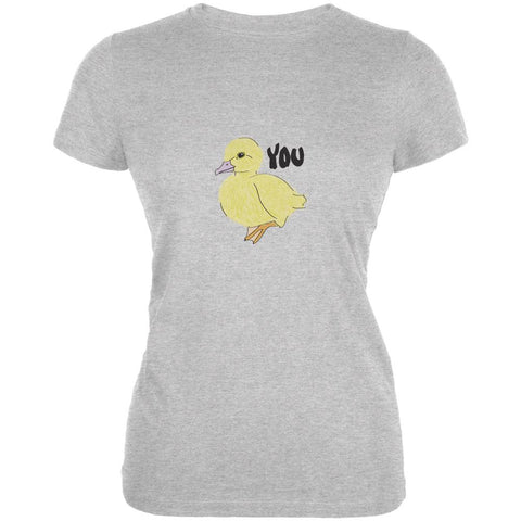 Duck You Heather Grey Juniors Soft T-Shirt