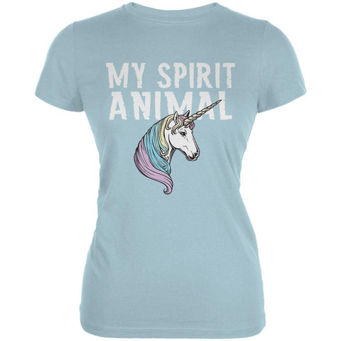 My Spirit Animal Unicorn Light Aqua Juniors Soft T-Shirt