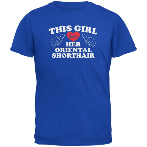 Valentines This Girl Loves Her Oriental Shorthair Royal Adult T-Shirt
