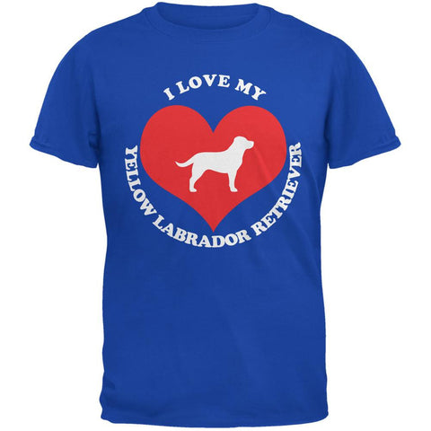 Valentines I Love My Yellow Lab Royal Adult T-Shirt