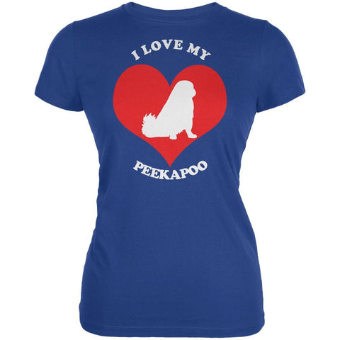Valentines I Love My Peekapoo Royal Juniors Soft T-Shirt
