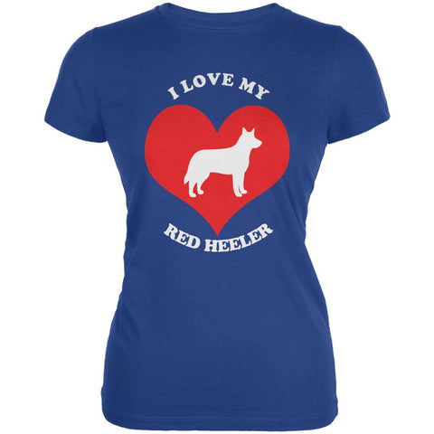 Valentines I Love My Red Heeler Royal Juniors Soft T-Shirt
