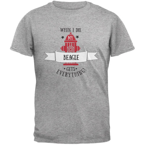 Funny When I Die Beagle Heather Grey Adult T-Shirt