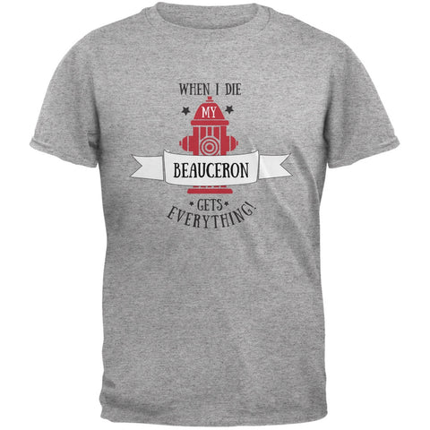 Funny When I Die Beauceron Heather Grey Adult T-Shirt