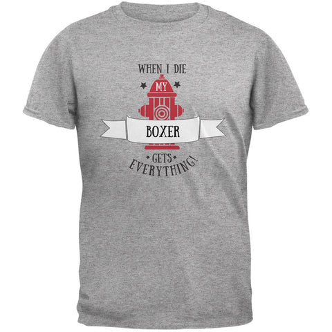 Funny When I Die Boxer Heather Grey Adult T-Shirt