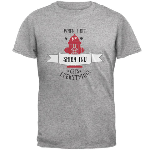 Funny When I Die Shiba Inu Heather Grey Adult T-Shirt