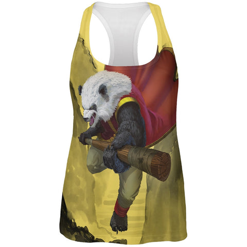 Panda Warrior All Over Womens Racerback Tank Top
