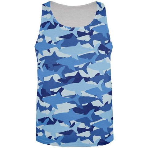 Shark Camo All Over Adult Tank Top