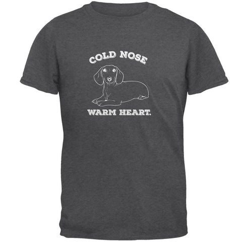 Cold Nose Warm Dachshund Dark Heather Adult T-Shirt