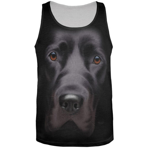 Black Lab Dog Face All Over Adult Tank Top