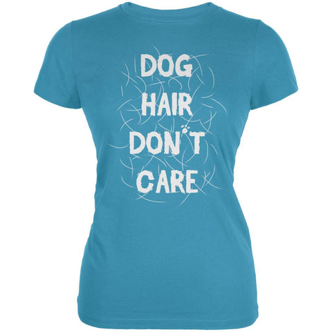 Dog Hair Don't Care Aqua Juniors Soft T-Shirt