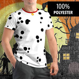 Halloween Costume Dalmatian with Red Collar All Over Mens Costume T Shirt